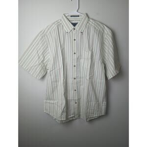 Vintage Knightsbridge Striped Button up Shirt Men's size Large 90s 80s Gift